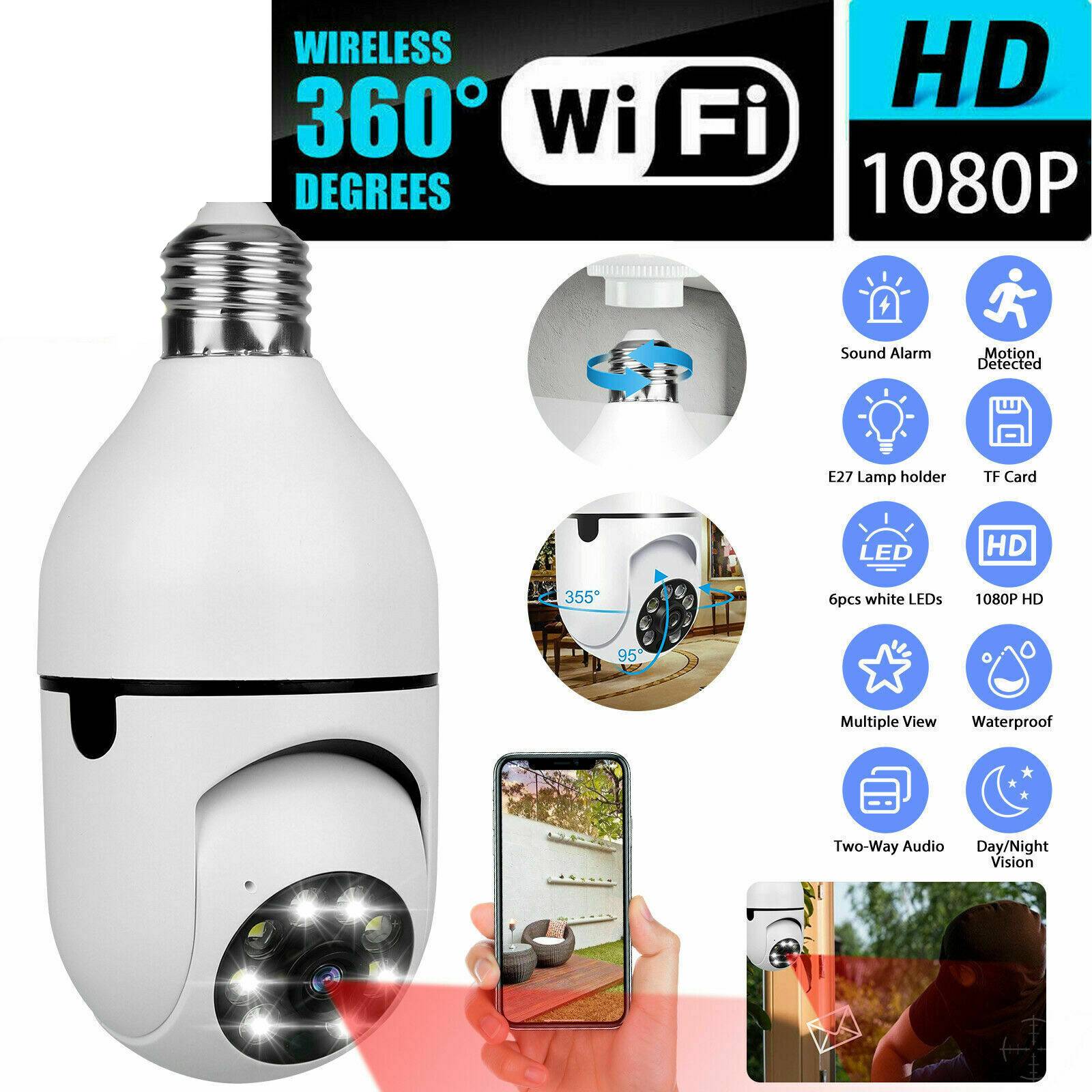 StealthCam™ Light Bulb Security Camera - Hidden 1080P HD Surveillance