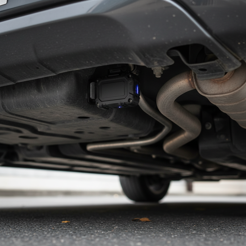 GPS Tracker Installed Under Vehicle