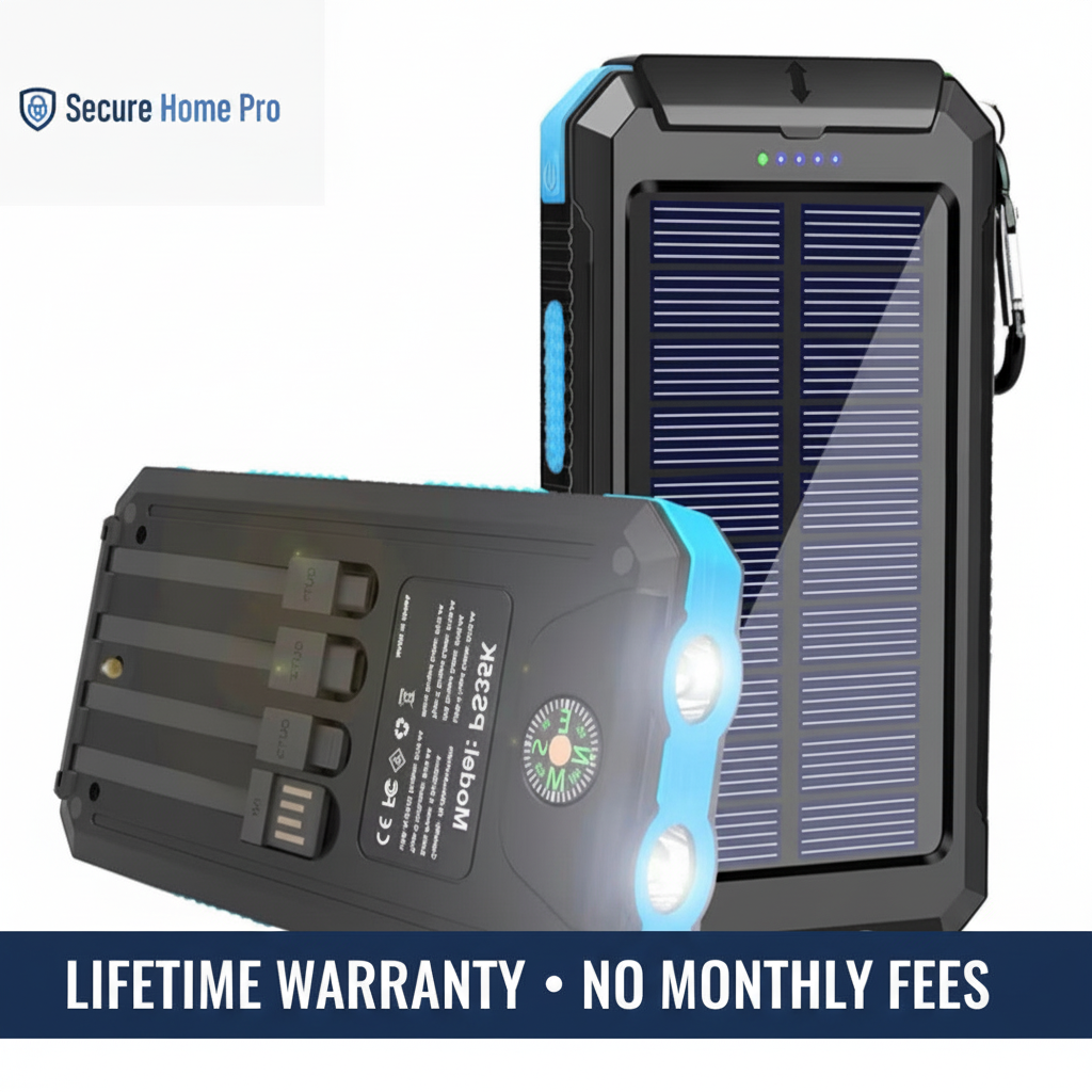 Solar Power Bank with Warranty Banner